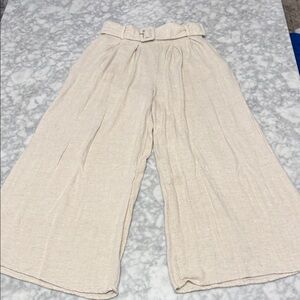 Sienna Sky Wide-Leg High Waist Belted Pants - Cream